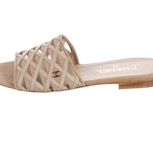 Chanel 2020 Lattice Suede Slides 40 $795